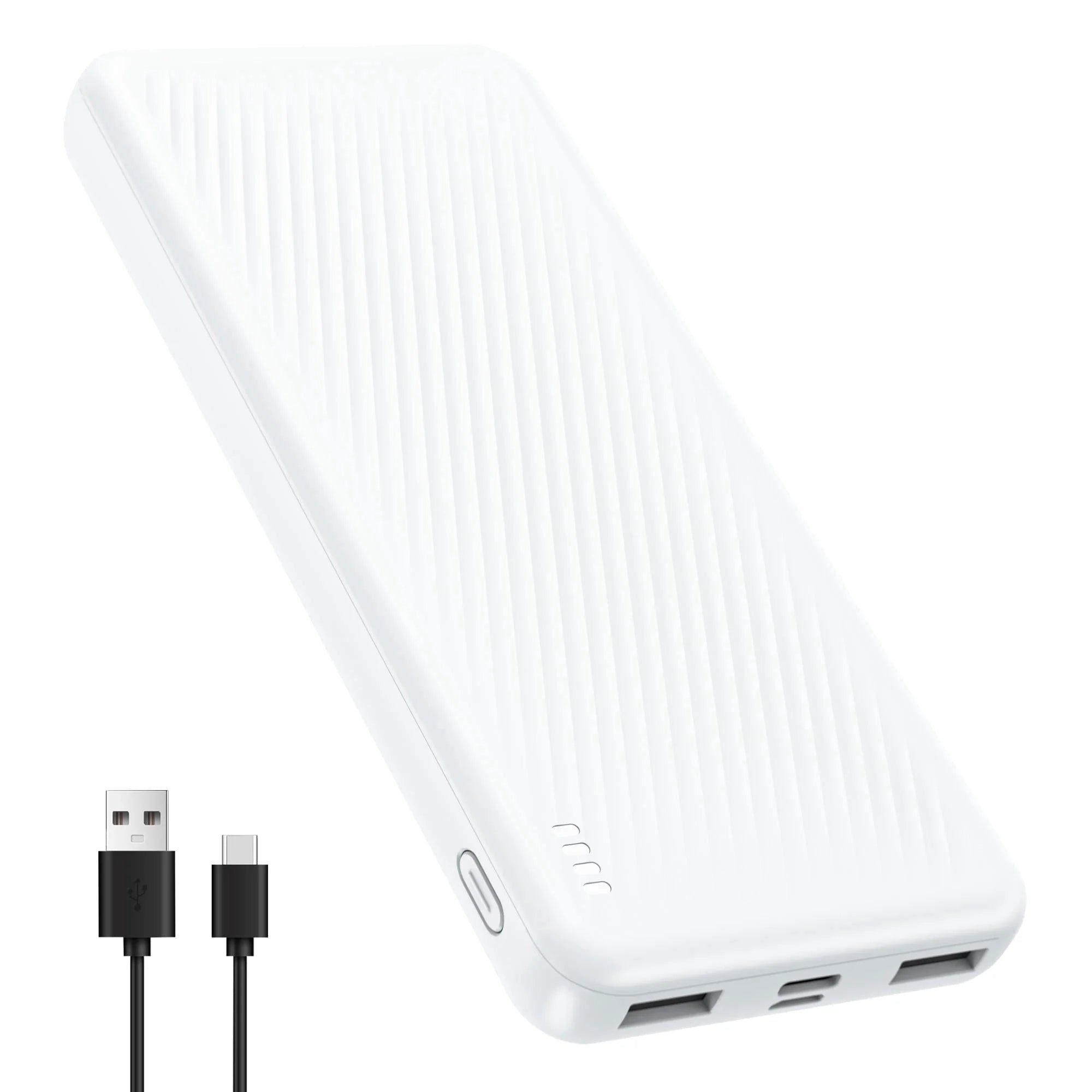 20000 Mah Portable Charger Power Bank Dual USB Battery Pack for Iphone, Ipad, Galaxy, Android, Pixel and Tablet (White)