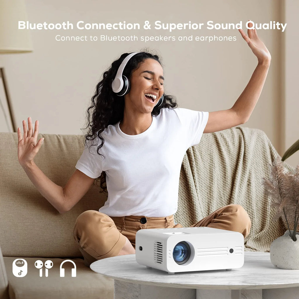1080P Native Projector with 5G Wifi & Bluetooth 5.2, 9000 Lumens LED, 4K Supported, 180" Display, Portable Home Theater Projector with Carry Bag