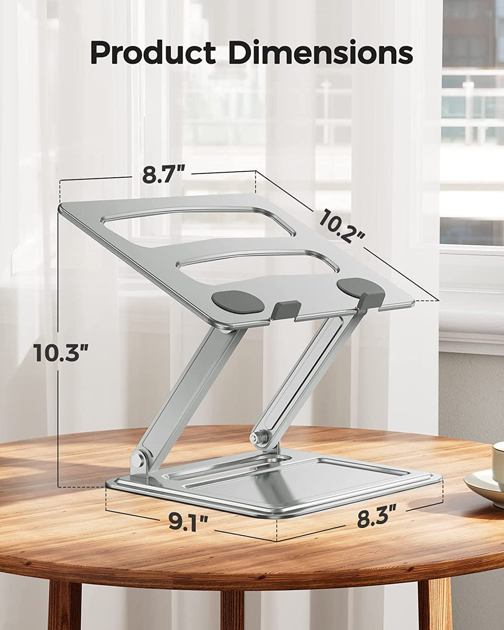 Adjustable Laptop Stand, Portable for 17.3Inch Laptops, Holds up to 17.6Lbs, Ergonomic Posture & Heat Dissipation