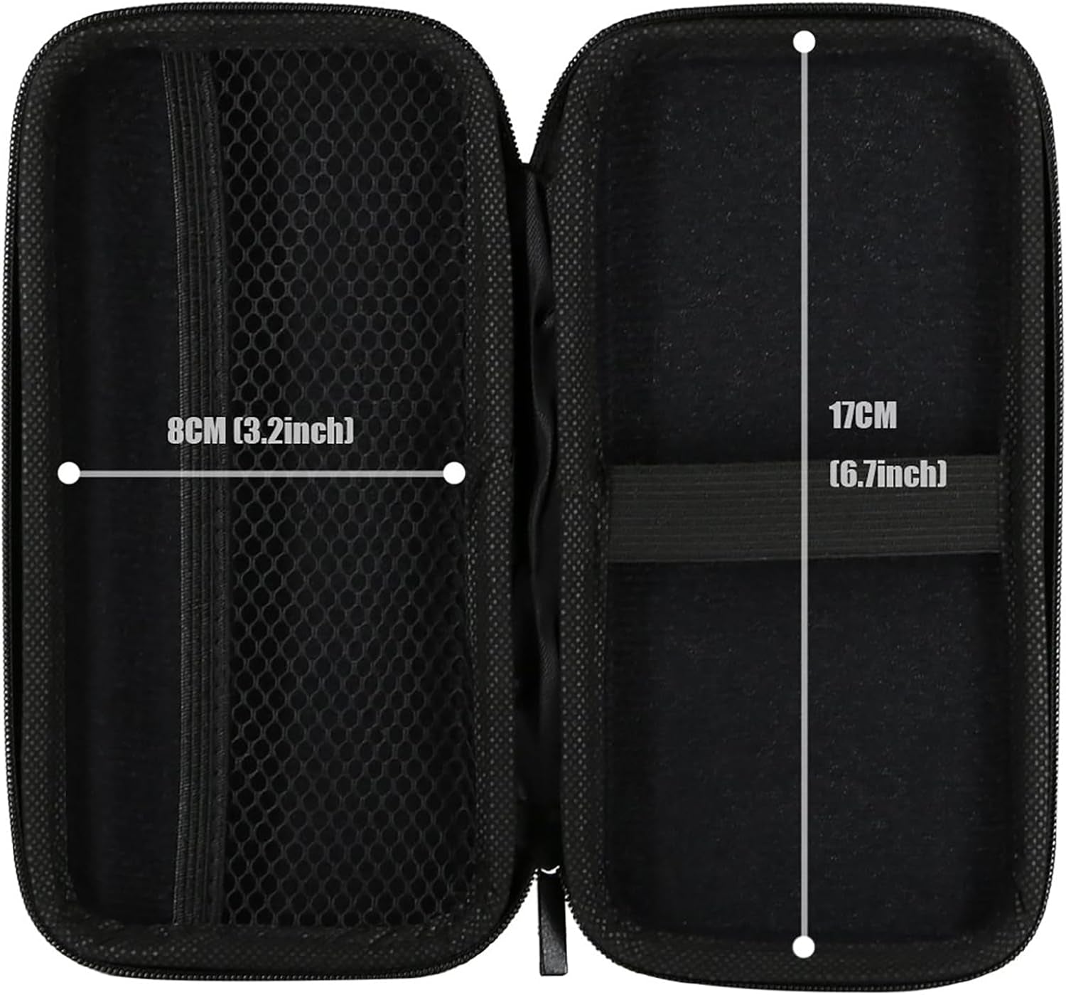 Travel Essential Electronics Organizer Pouch Charger Case, Shockproof Dual Zipper Power Bank Cables Tech Accessories Purse, Men & Women Travel Must Have Storage Bag, 6.5X3.2X1 Inch Black