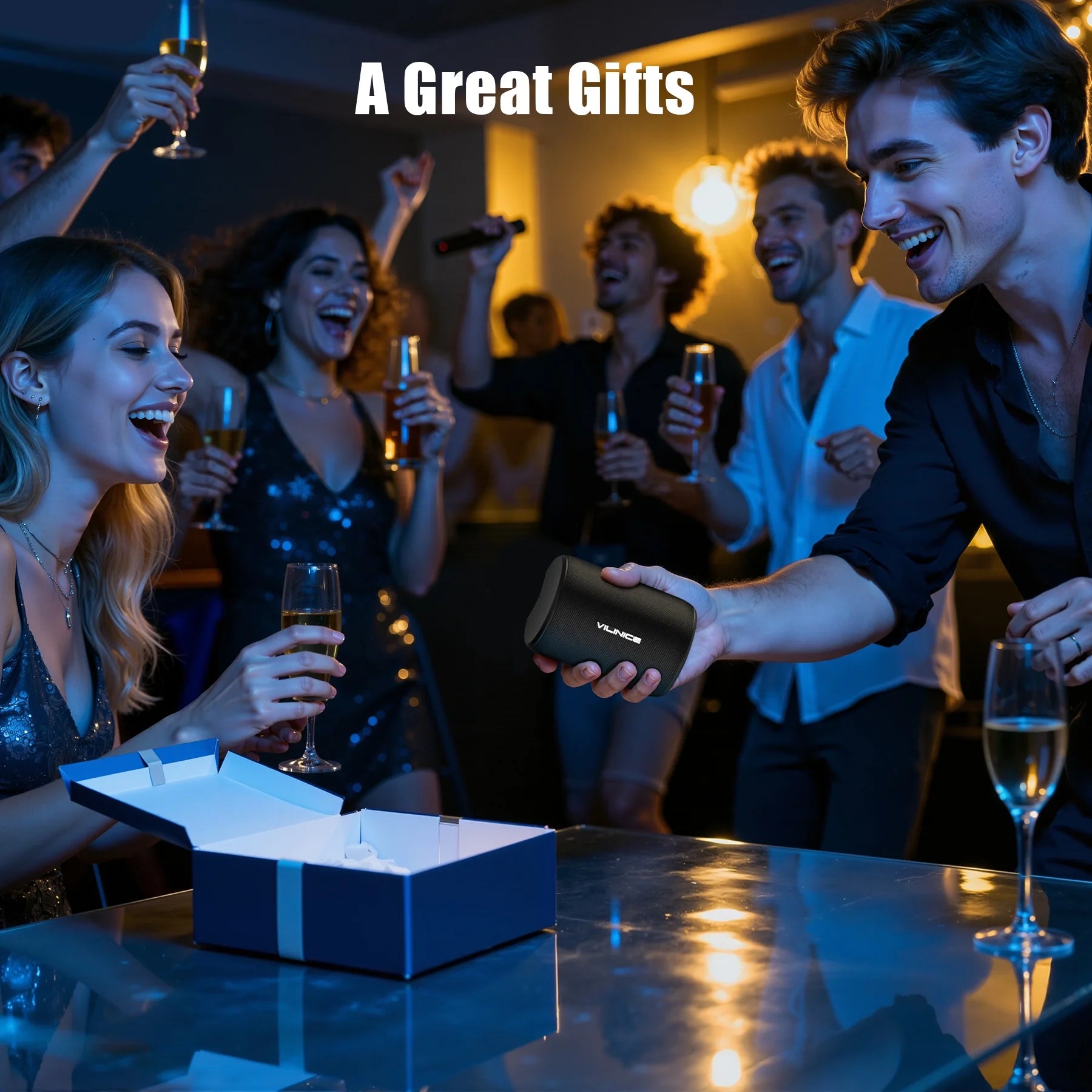Portable Bluetooth Speaker, IPX7 Waterproof Wireless Speaker, Stocking Stuffers, Bluetooth 5.0, TWS Mini Speaker for Home/Party/Outdoor/Travel/Gifts, Pink