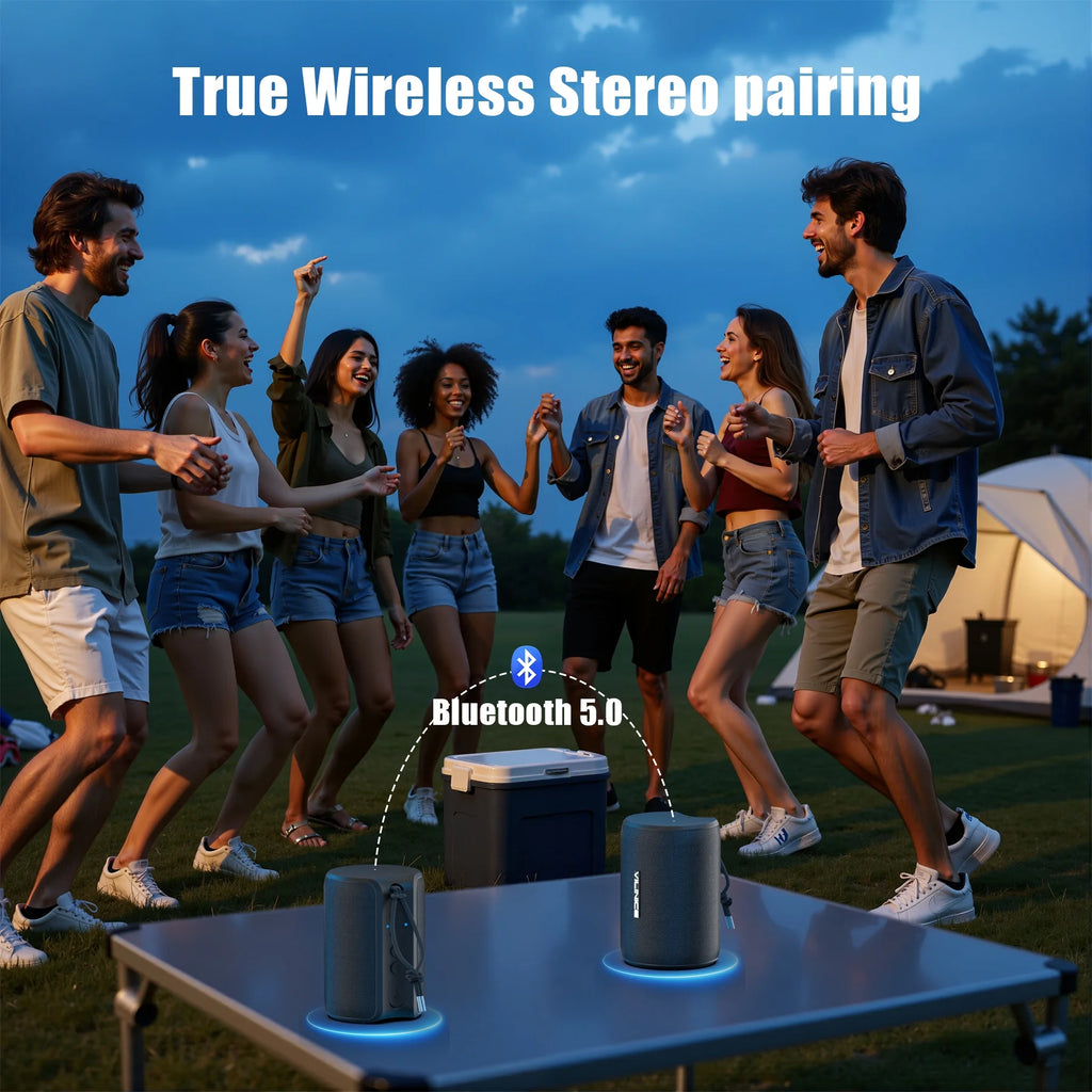 Portable Bluetooth Speaker, IPX7 Waterproof Wireless Speaker, Stocking Stuffers, Bluetooth 5.0, TWS Mini Speaker for Home/Party/Outdoor/Travel/Gifts, Pink