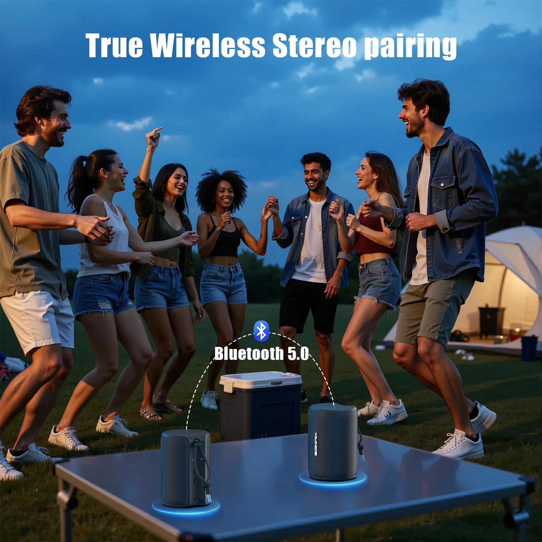 Portable Bluetooth Speaker, IPX7 Waterproof Wireless Speaker, Stocking Stuffers, Bluetooth 5.0, TWS Mini Speaker for Home/Party/Outdoor/Travel/Gifts, Pink