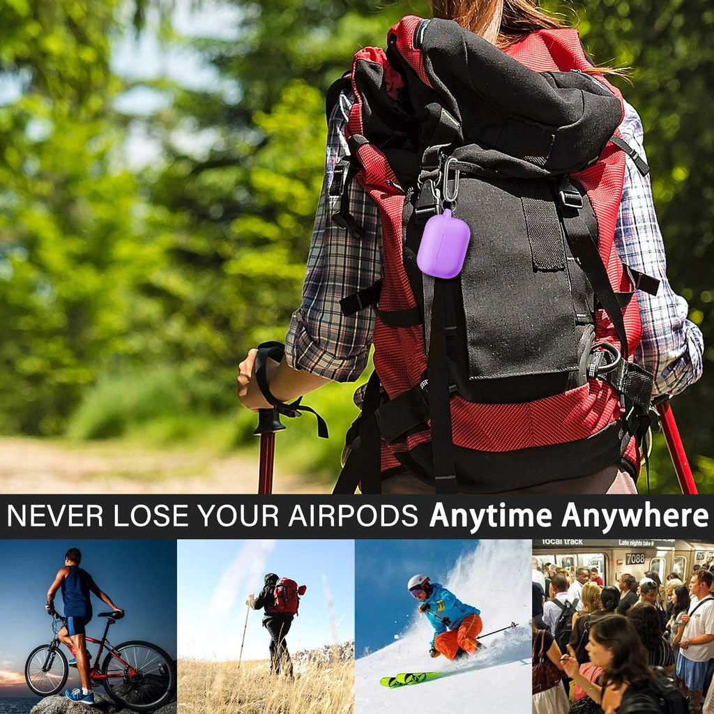 for Airpods Pro 2 Case, Soft Silicone Protective Cover with Keychain and Cleaning Pen, Compatible with Airpods Pro 2Nd/1St Generation, Supports Wireless Charging, Lavender