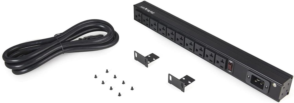 Startech 10-Outlet 1U PDU, 125V/16A, UL, 8Ft Cord, TAA (RKPW101920)