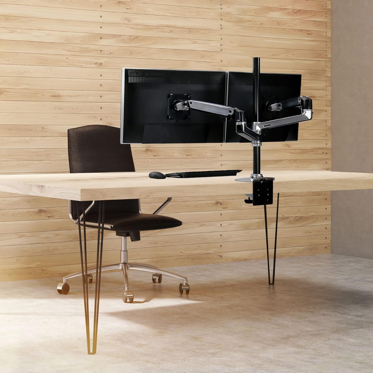 Ergotron – LX Vertical Stacking Dual Monitor Arm, VESA Desk Mount – for 2 Monitors up to 40 Inches, 7 to 22 Lbs Each – Tall Pole, Polished Aluminum